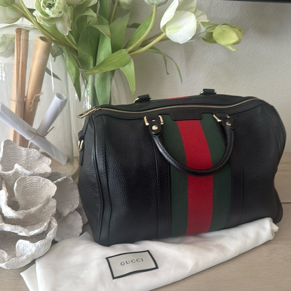Authentic GUCCI leather Boston Bag- $450